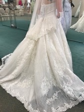 Unused Wedding Dress with Vintage Ivory Lace. Comes With Veil, Headpiece More.
