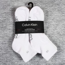 Calvin Klein 6-Pair Men's Cushion Quarter Cut Socks white Size 7-12