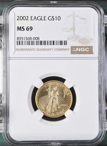 2002 - 1/4 oz $10 American Gold Eagle - NGC MS69