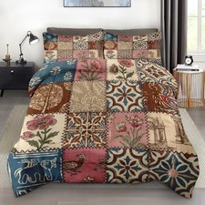 Comforter Set Size, Country Flower Vintage Soft 2 Pcs Twin Country Patchwork