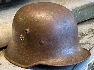 WW1 German M.18 Steel Helmet –(Mod.1918 Stahlhelm) – Afghan Used Si66 As Found