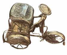 Old Jogja Yogya 800 Silver Rickshaw Bicycle Cart Indonesia Asian Figure Toy 71g