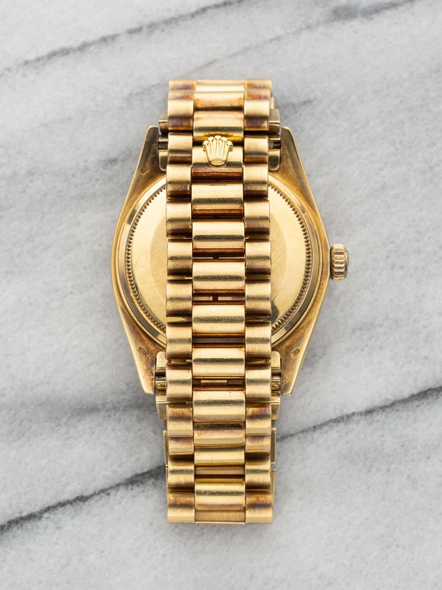 Vintage 1979 Rolex Day-Date 36 18038 18K YG Auto Diamond String