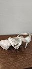David's Bridal Michaelangelo Silver Strappy Platform Shoes size 8 — photo 4