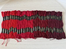 Coats & Clark Embroidery Floss Thread~Lot of 32 Skeins~Solid Red Shades