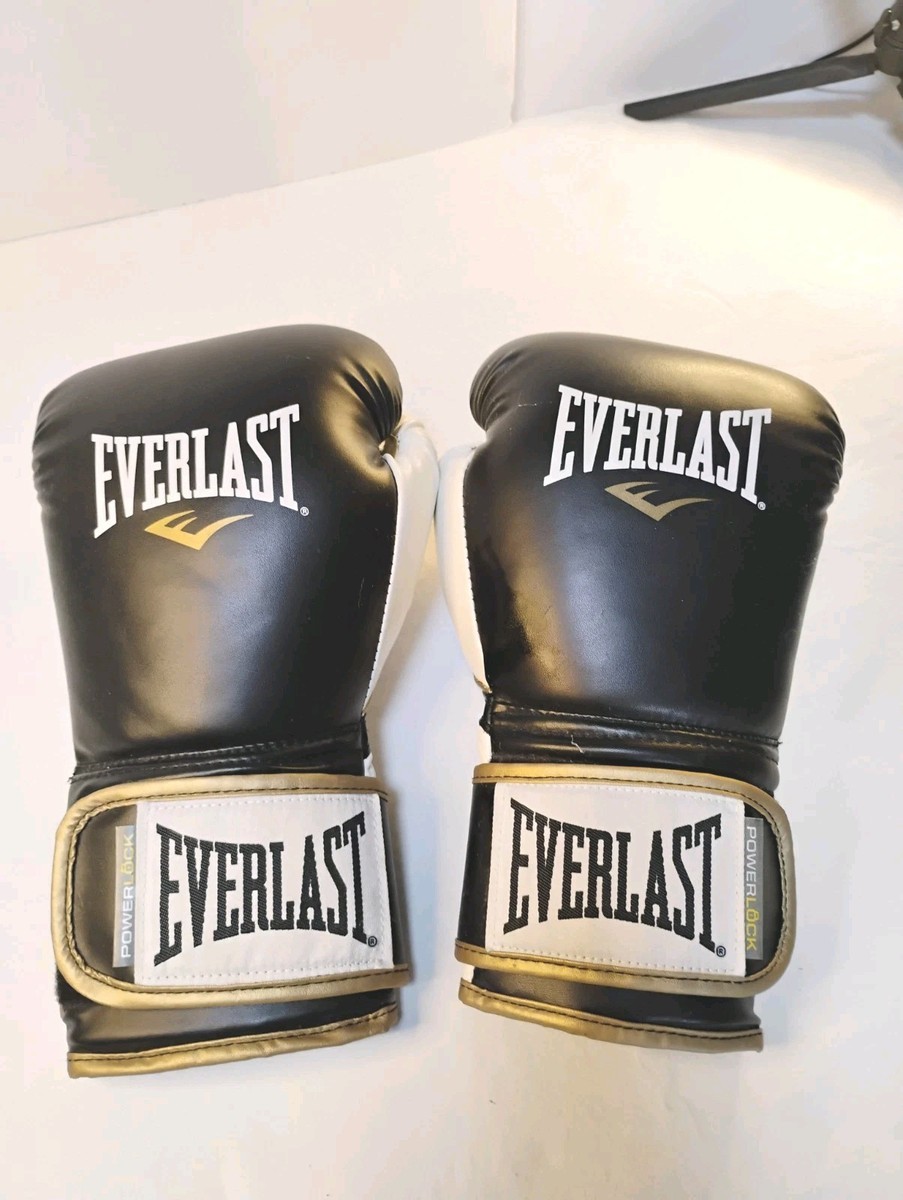 EVERLAST グローブ POWER LOCK ホワイト/ゴールド　16oz Everlast Power Lock Training Gloves 16 ounce Gold/Black/White Pre