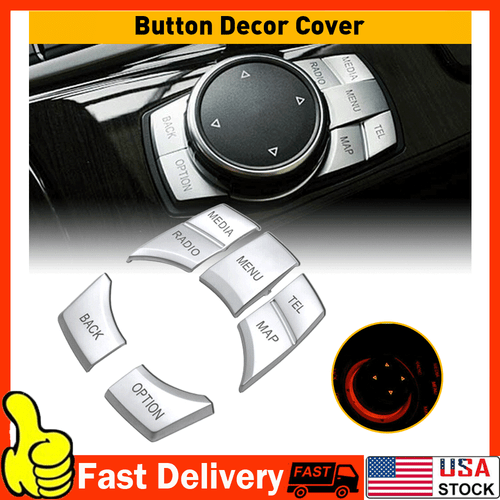 Car Chrome iDrive Button Decor Cover Media Multi Trim For BMW 3 1 6 Accessories - Picture 17 of 19