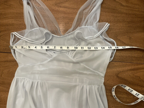 Beautiful Vintage ROGERS Women's Sheer Blue Goddess Long Nightgown Sz. 34 Small - Picture 14 of 15