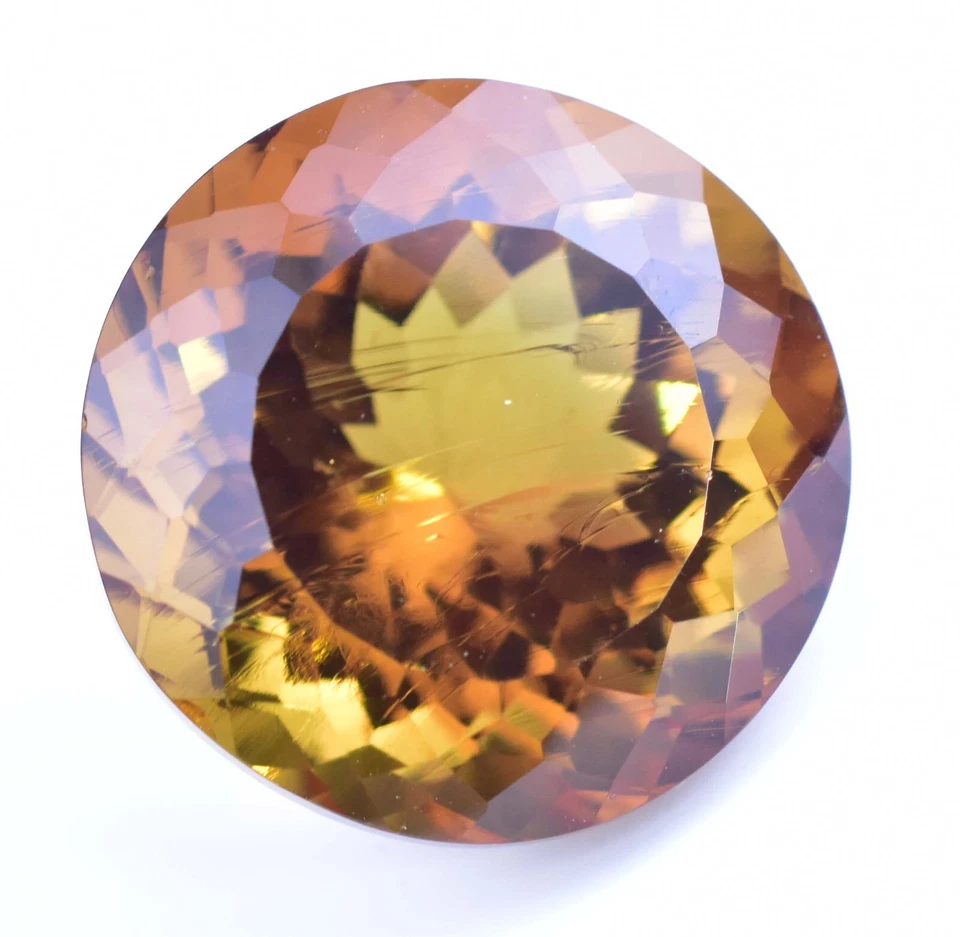 Piedra preciosa natural DIÁSPORA 36,80 quilates cambio de color corte redondo rara encontrada CERTIFICADA Foto 2 de 4