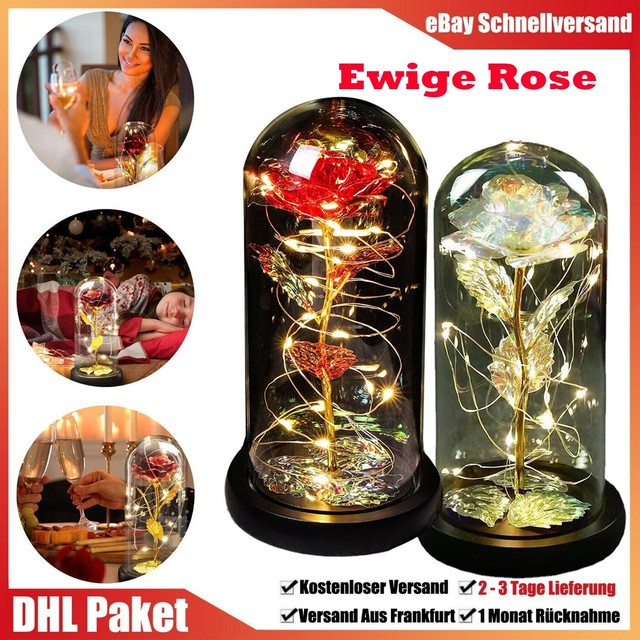 Ewige Rose Im-Glas Led Licht Geburtstag Weihnachten Liebesgeschenk,Stilwohnen DE