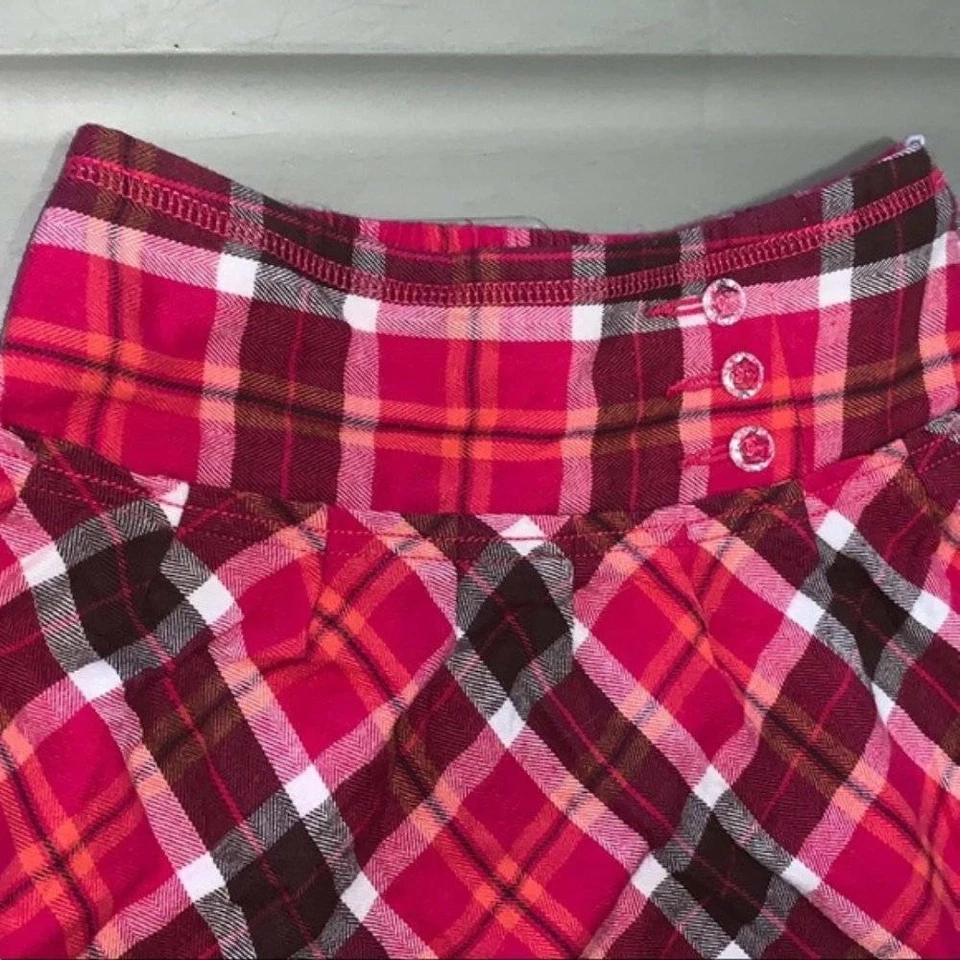 Falda Niñas 6 Sonoma Rosa Cuadros Cintura Elástica Ligera Franela Joya Foto 2 de 3