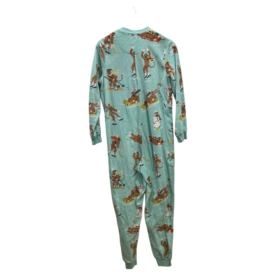 Nick & Nora Calcetín Mono Muñeco de Nieve Trineo Acogedor Polar Una Pieza Pijama Pequeño Foto 2 de 4