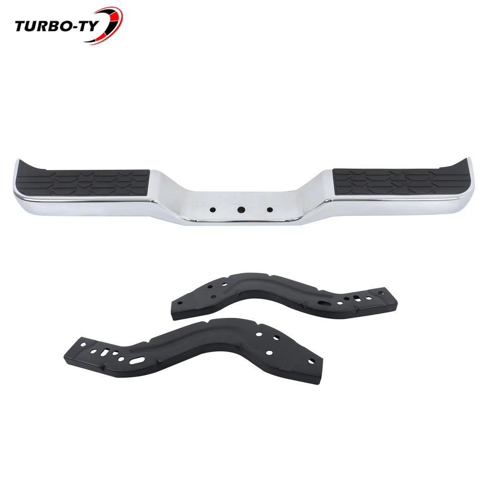 1-Piece Rear Step Bumper Assembly For Toyota Pickup Truck 1989-1995 Chrome Steel Foto 3 de 4