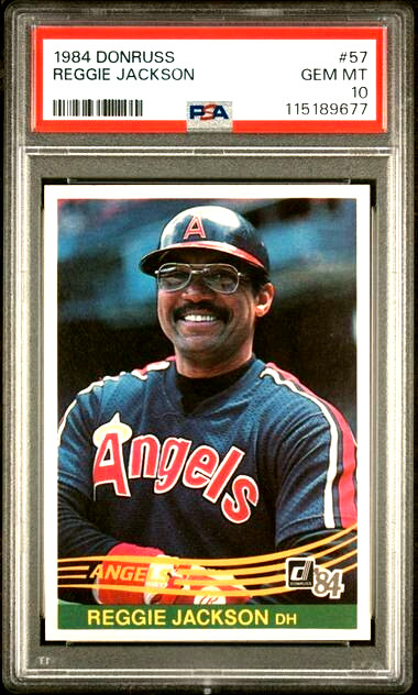 PSA 10 GEM MINT 1984 DONRUSS #57 REGGIE JACKSON California Angels Baseball Card