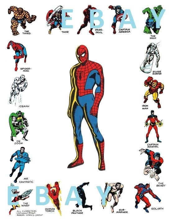 Marvel CHARACTERS BORDERED PRINT w CLASSIC SPIDER-MAN Marvel CHARACTERS BORDERED PRINT w CLASSIC SPIDER-MAN