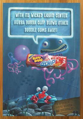 2008 Hubba Bubba Glop Bubble Gum Print Ad/Poster Jelly Fish Crab Candy Food Art
