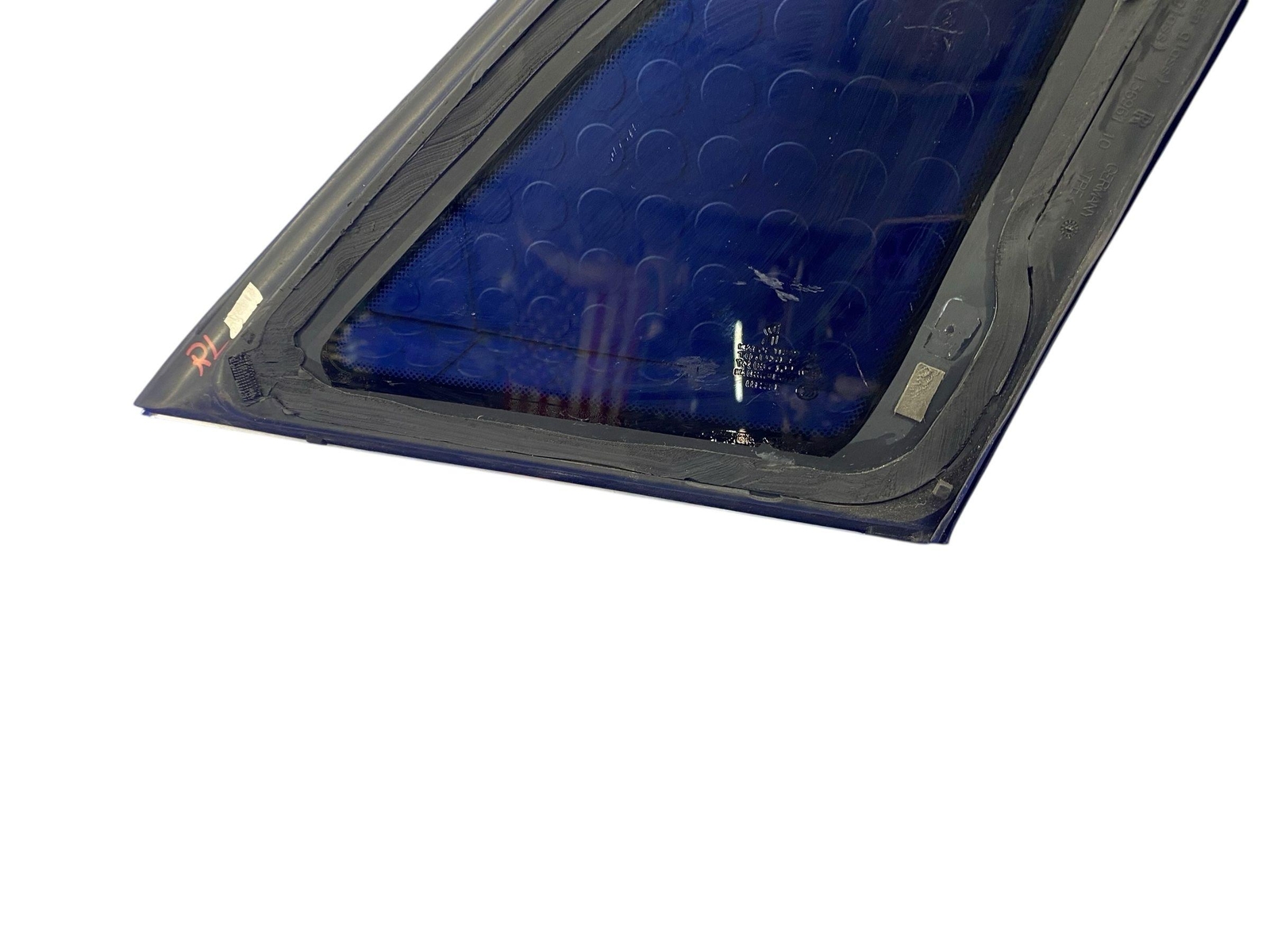 2009-2014 ROLLS ROYCE GHOST REAR LEFT QUARTER WINDOW GLASS W/ CHROME TRIM OEM