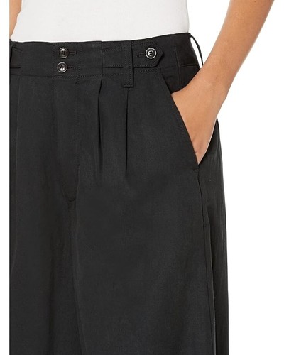Madewell The Harlow Pants Women's 8 Black Linen Blend Pleated Wide Leg JDM1398 - Picture 7 of 8