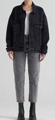 EDWIN 90'S BLACK WASHED OVERSIZED JACKET IN IRONY SIZE MEDIUM NWOT