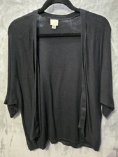 A New Day Women's XXL Black Open Front Sweater Classic