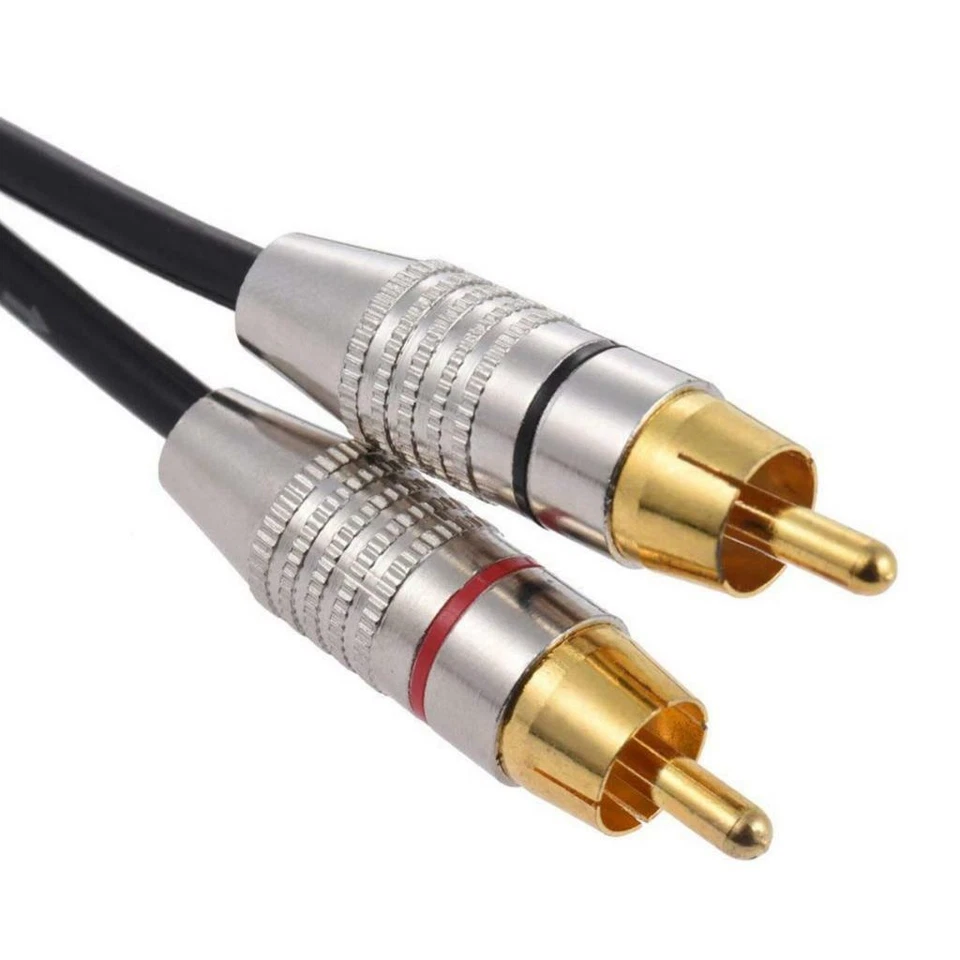 Double RCA Male Plug to XLR Male Speaker Cable Y-Splitter Connector Cord 5M - Image 3 of 4