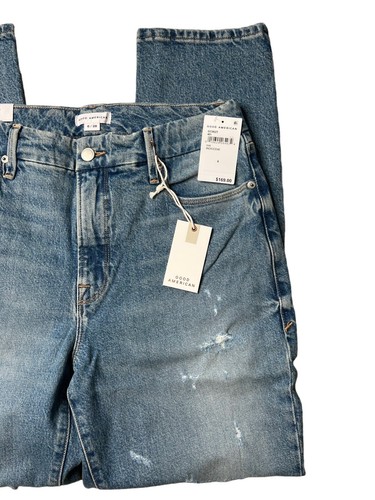 Good American Size 6 Good Classic Distressed High Waist Denim MSRP $169 - Picture 8 of 14