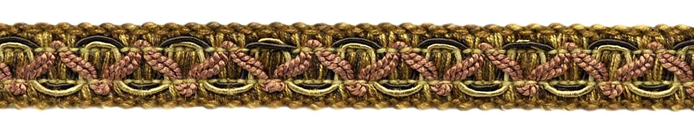 Scroll Gimp Braid Trim, Color# W143 - Truffle Brown [Sold By The Yard]