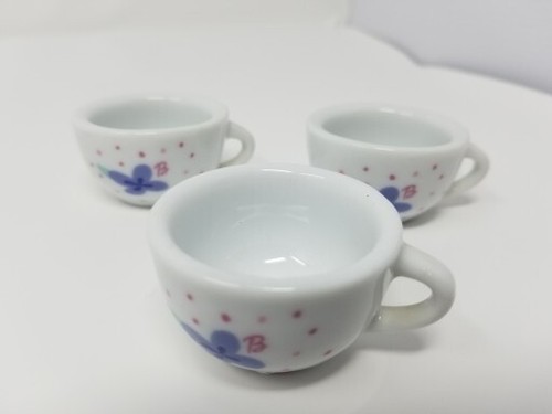 BARBIE TEA SET PORCELAIN SET OF 12 PIECES Child Size BLUE FLOWERS SCHYLLING 2001 - Picture 13 of 14