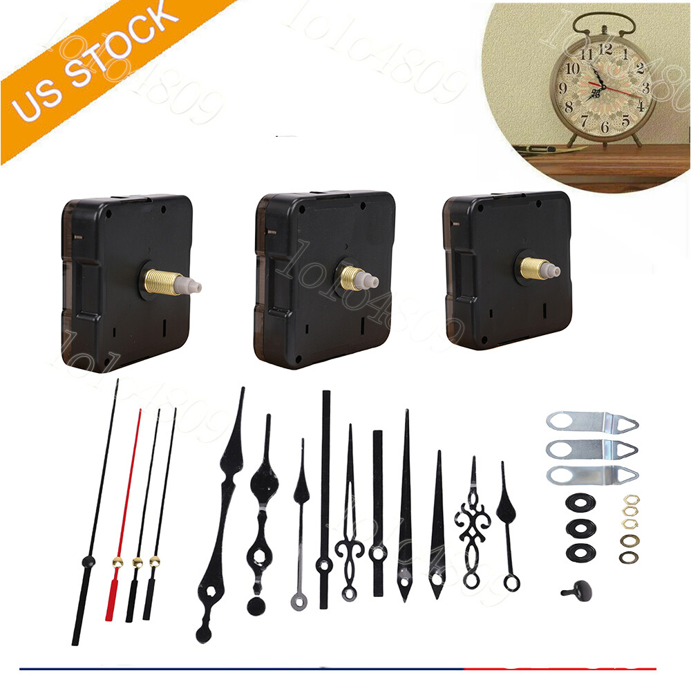 3PCS Wall Quartz Clock Movement Mechanism DIY Replacement Repair Tool Part Kit
