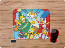 THE SIMPSONS CHRISTMAS INSPIRED NONSLIP MOUSEPAD DESKMAT HOME SCHOOL OFFICE GIFT