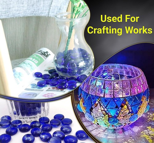 Glass Pebbles Beads Button Vase Wedding Mosaic Decorative Garden 70-170 Pcs UK - Picture 22 of 46
