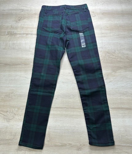 POLO RALPH LAUREN GIRLS JEANS NAVY GREEN 16 Plaid THE TOMPKINS SKINNY HIGH RISE - Picture 3 of 5