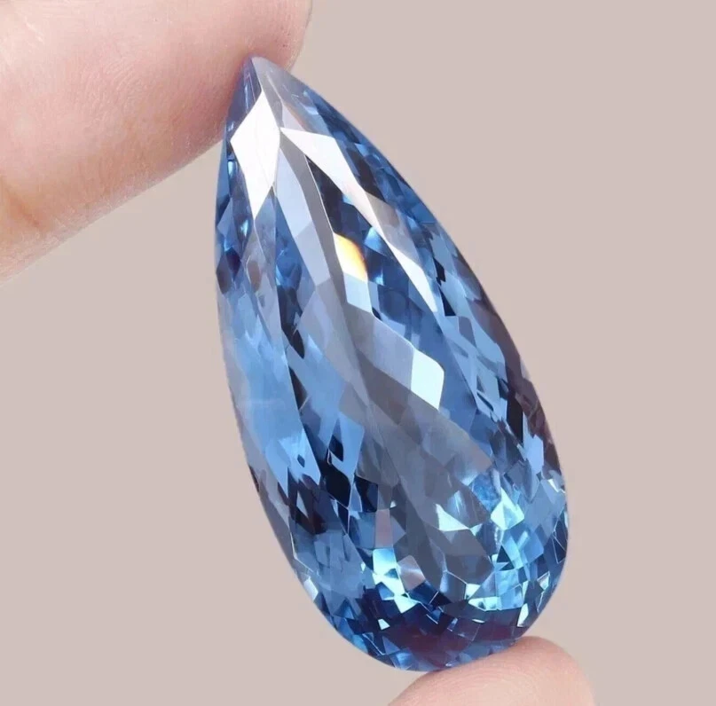 Excelente piedra preciosa suelta natural aguamarina azul corte pera 40-42 quilates certificado EGL Foto 2 de 4