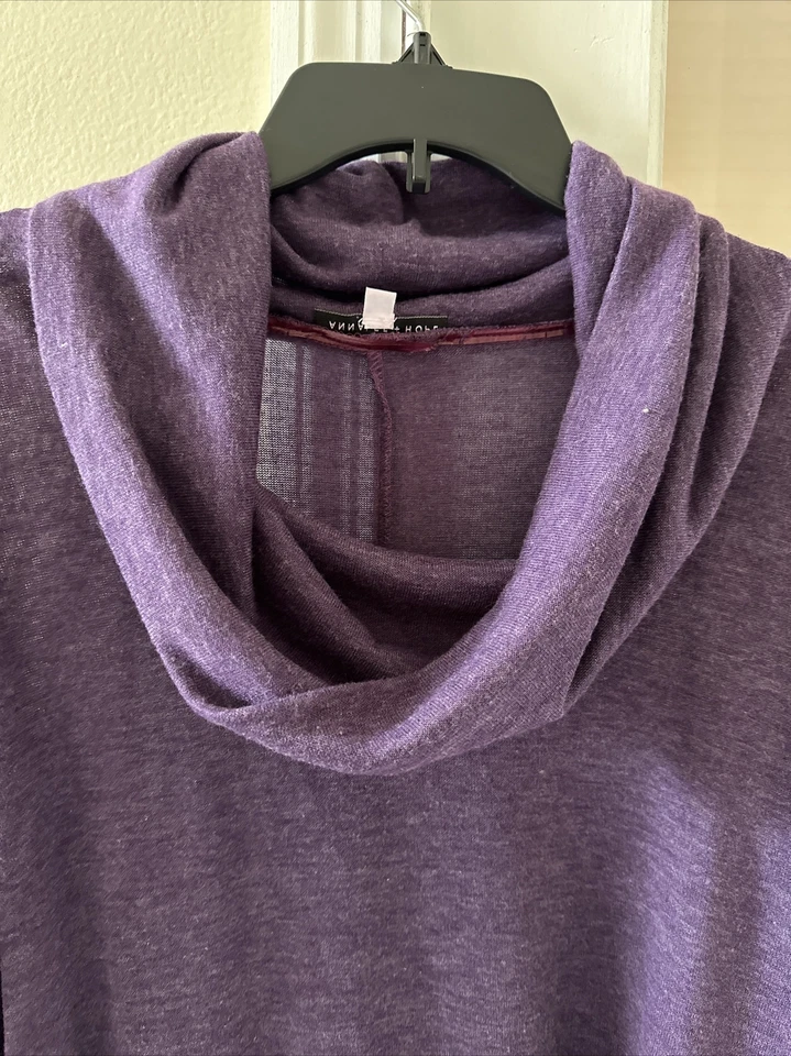 Suéter túnica “AnnaLee Hope” cuello capucha alto-bajo púrpura rico talla M LN 🌺 Foto 3 de 4