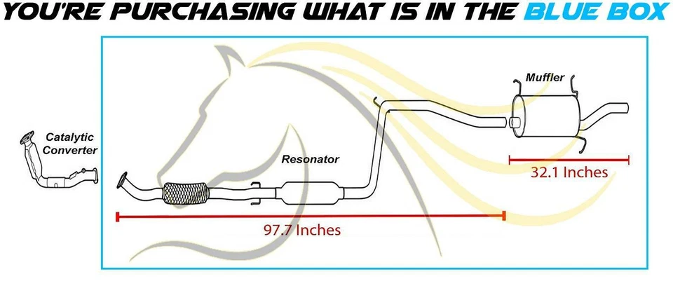 Stainless Steel Exhaust Kit w/ Hangers and Bolts fits: 1998-2003 Ford Escort ZX2 - Image 3 of 4