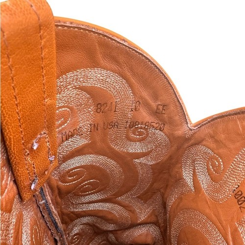 Tony Lama Exotic Ostrich Leather Tan/Brown Cowboy Boots in EUC and Size 10 - Picture 7 of 11