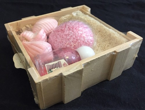 Gift Box with Wisp 100% Vegetable Oil Soap and Sea Salt 5" x 5" Gift Box - Picture 3 of 5