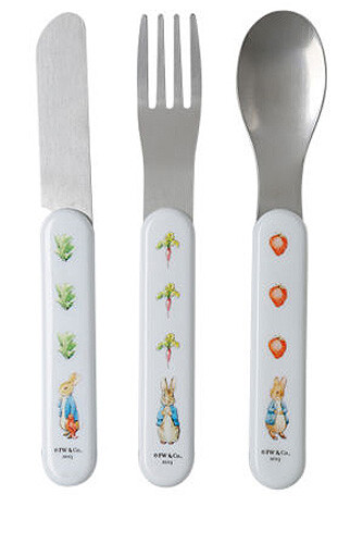 Cuillere Bebe Apprentissage Set De Couverts Enfant Peter Rabbit - 3 Pièces ( Couteau, Fourchette, Cuillère) - 15,5 Cm - Sans BPA - Lave-Vaisselle