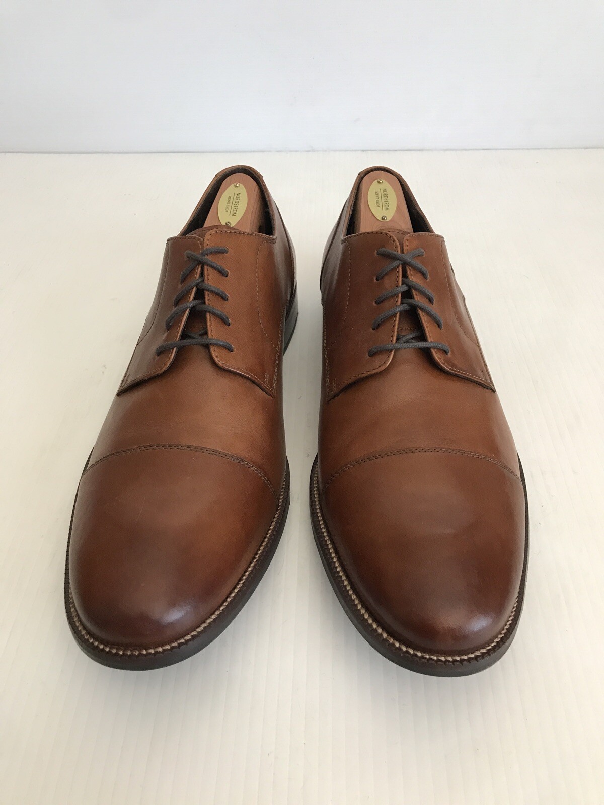 SAOLA Cole Haan Benton Punta a berretto in pelle Derby II C24120 Tan britannico 12 M (X50)