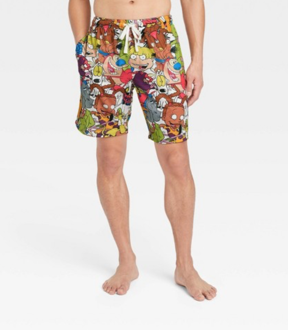 Nickelodeon Pajama Shorts Pants Sleep Mens S M L XL Ren Stimpy