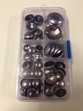 60 No, ASSORTED, CAPPED, STARLOCK WASHERS. "PUSH ON FASTENERS", 4mm TO 12mm.