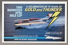 1990 BUDWEISER APBA GOLD CUP Detroit peel-off Sticker Hydroplane boat racing 0