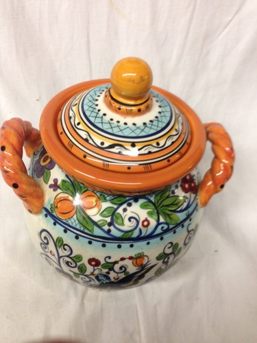 TABLETOPS UNLIMITED DARIO FARRUCCI VILLA PARADISO SMALL CANISTER & LID 8 3/8" - Picture 10 of 12
