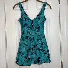 gabar swimwear size 8 green with flowers One Piece Bathing Suit
