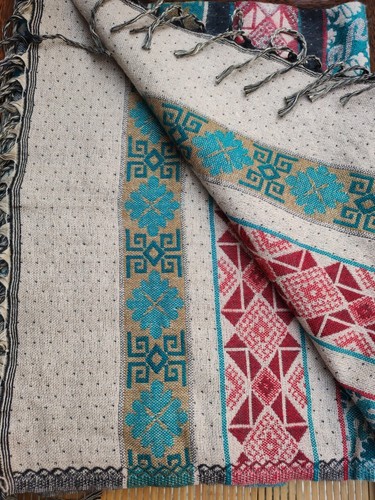 Sciarpa stola wollschal scialle Pashmina coperta lana di Yak Tibet 9C - Foto 2 di 6