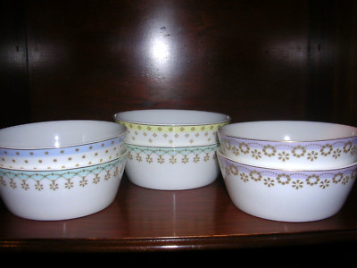 SPODE MEADOW LANE DIP BOWLS 4 INCH DIA. SET OF SIX CREAM PORCELAIN NEW WITH TAGS