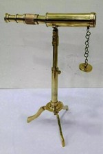 Vintage Brass Telescope Antique Collectible Telescope With Nautical Brass Stand