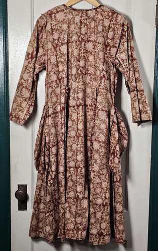 VTG 90s Cottagecore Maxi Dress 38"Chest Boho Brown Floral Metallic Embroidered - Picture 20 of 24