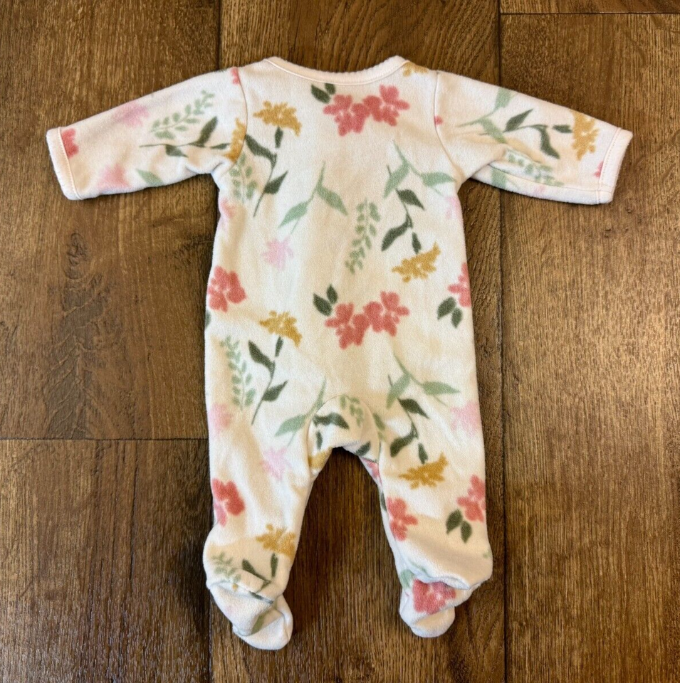 Carters Baby Girl Preemie Clothes Sleeper Outfit Zips Fleece Floral