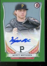 2014 Bowman Prospect Autographs Green #PAWM Wyatt Mathisen Auto RC Card /100 